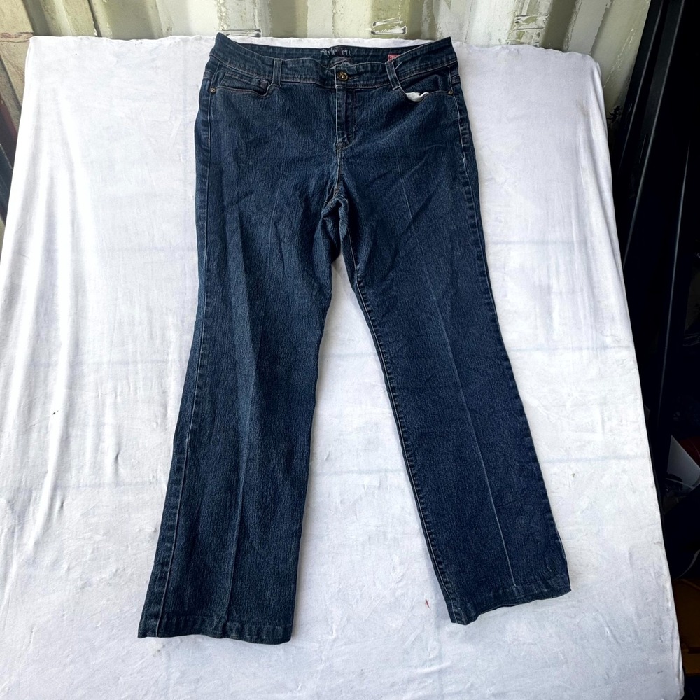 Style & Co Bootcut Jeans Womens 16 Blue Denim Dark Wash Pockets Casual Stretch